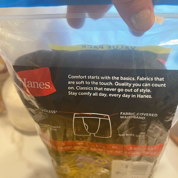 Hanes Men's Gray  and black Boxer Briefs size M - Picture 4 of 9